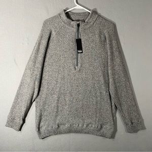 NWT Straight Down Golf Butterfield Quarter Zip Sweater Gray USA Made Mens Large